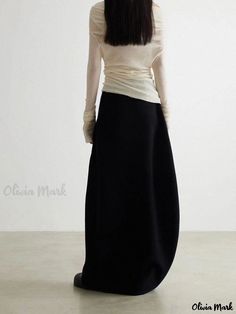 Olivia Mark - Designer Asymmetrical A-Line Skirt with Simple Loose Fit Irregular Skirt, Chiffon Maxi Skirt, Knit Pencil Skirt, Floor Length Skirt, Chiffon Maxi, Types Of Skirts, Olivia Mark, A Line Skirt, A Line Skirts