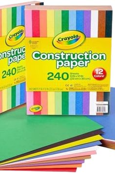 construction paper is stacked on top of each other with different colors and sizes to choose from