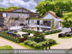 Sims Inspiration, Contemporary Villa, Sims Building, Sims 4 Gameplay, Pc Games, Sims 4 Houses