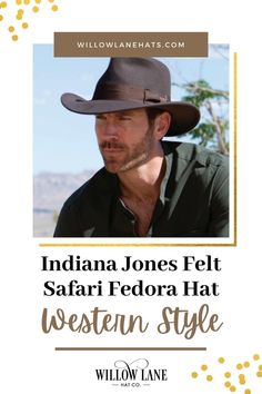 Indiana Jones Felt Safari Fedora Hat - Belloq! Panama hat outfit, panama hat outfit summer, panama hat men, panama hats for women, panama hat 2020, black panama hat, white panama hat, how to wear a panama hat, straw panama hat, horse hats, straw hats, wool hats, travel western hats, feather hats, bandhats, trending hats, rancher hats, PBR cowboy hats, austin open crown hats, ribbon hats, bullhide hats, boater hats, sale hats. #Cowboyhats #Westernhats #Westernstyle #Panamahats Panama Hat Outfit Summer, Panama Hat Outfit, Panama Hats For Women, Feather Hats, Panama Hat Men, Mens Cowboy Hats