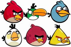 the angry birds are all different colors