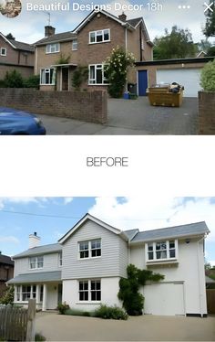 before and after photos of a house