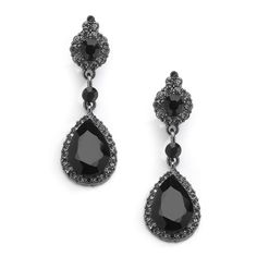 PRICES MAY VARY. LUXURY STYLE: Mariell's Fabulous Jet Black Crystal Clip On Earrings Feature Stunning Jet Colored Pear-shaped Teardrops with Black Diamond Accents in an Antique Grey Hematite Pave Frame, Gorgeous for Bridesmaids, Prom, Homecoming, Mothers of Bride and Special Occasions, Great for Jazzing Up Causal Attire as Well PERFECT SIZE: Measures 2 1/4" High 3/4" Wide, Clip Backs with Comfort Cushions QUALITY DESIGN: Top Quality Jet Black Austrian Crystals in a Dramatic Vintage Drop Setting Small Diamond Rings, Beautiful Diamond Earrings, Black Crystal Earrings, Crystal Teardrop Earrings, Teardrop Dangle Earrings, Discount Jewelry, Wedding Parties, White Gold Earrings, Black Earrings