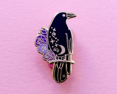 Spooky Pins, Yennefer Of Vengerberg, Pin Enamel, Bird Pins, Black Pins, Frou Frou