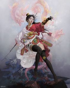 SHANGGUAN YANSHENG, Ruan Jia on ArtStation at https://www.artstation.com/artwork/YBlkZ6 Fantasy People, Body Pose Drawing, Art Fantasy, Reference Poses, Character Designs, Painting Illustration, Art Reference Poses, Art Toy