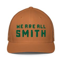 We Are All Smith Caramel + Green Mesh back trucker cap  WE ARE ALL SMITH: Men's Jewelry & Clothing. Default Title Trucker Baseball Cap With Logo Patch For Camping, Green Trucker Baseball Cap Six-panel, Outdoor Six-panel Trucker Hat With Logo Patch, Trucker Six-panel Snapback Hat For Camping, 5-panel Trucker Hat With Logo Patch For Camping, Beach Hat, Y2k Fashion, Casual Fits, Trucker Cap