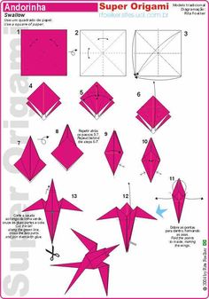 how to make an origami bird that looks like it is in the air