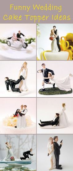 wedding cake topper ideas for the bride and groom to have fun on their big day