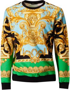 Versace Baroque Sweatshirt Versace Hoodie, Versace Baroque, Man Sweater, Versace T Shirt, Versace Sweatshirt, Pullover Mode, Versace Outfit, Jersey Sweatshirt, Boy Clothes