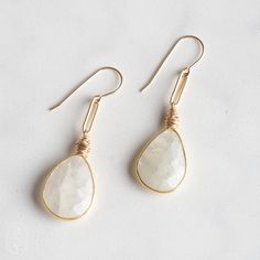 Ellen Hays Moonstone Drop E2368g Earrings – Bella Vita Gifts & Interiors Everyday Elegance Teardrop Jewelry With Matching Earrings, Spring Pearl Drop Gold Jewelry, Spring Gold Jewelry With Pearl Drop, Modern Everyday Jewelry For Spring, Elegant Everyday Summer Jewelry, Chic Everyday Spring Jewelry, Minimalist Drop Earrings For Spring, Trendy Teardrop Jewelry For Spring, Single Earring For Everyday Summer Wear