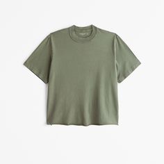 Our new short-sleeve tee in our softAF 180g fabric and vintage oversized-fit silhouette, featuring a new cropped length, reverse seaming details, crew neckline and raw-hem detail. Made in the same fabric as our Essential Tee but fits like our Premium Heavyweight Tee! Green Relaxed Fit Cropped T-shirt, Oversized Cropped T-shirt For Everyday, Everyday Oversized Cropped T-shirt, Everyday Organic Cotton Cropped T-shirt With Short Sleeves, Oversized Short Sleeve Cropped T-shirt For Everyday, Organic Cotton Cropped T-shirt With Short Sleeves, Organic Cotton Short Sleeve Cropped T-shirt For Summer, Soft-washed Cropped T-shirt With Short Sleeves, Green Cotton Cropped T-shirt With Short Sleeves