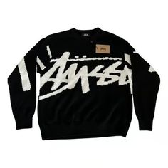 Stussy Sweatshirt Outfit, Pull Stussy, Stussy Knitwear, Stussy Clothes, Knitwear Streetwear, Stussy Knit, Stussy Outfit, Stussy Sweater, Stussy Sweatshirt