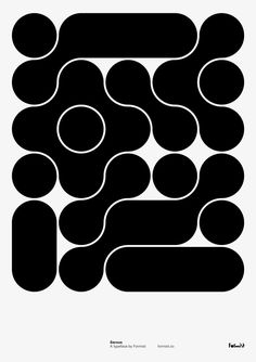 a black and white poster with circles on it