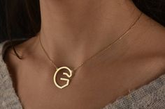 You can customize this initial necklace for women with a letter of your choice. All our personalized initial necklaces are suitable for all kinds of clothing and add a great sparkle to your wardrobe.  #PersonalizedNecklace #14kgoldnecklace #personalizedchoker #customnecklace #PersonalizedJewelry #personalizedgift #namenecklace #initialnecklace  #lovegifts #personalizedpendant #birthdaygiftromantic #romanticgifts #giftsforbestfriend Elegant Initial Letter Necklace With Name, Elegant Letter-shaped Initial Necklace, Elegant Gold Necklaces With Letter Print, Elegant Gold Necklace With Letter Print, Elegant Customized Initial Pendant Necklace, Customized Elegant Initial Pendant Necklace, Elegant Monogram Letter Necklace, Elegant Custom Name Initial Necklace Gift For Her, Elegant Initial Letter Necklace