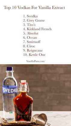 the top 10 vodkas for vanilla extract