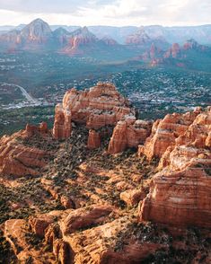 an aerial view of the mountains and canyons