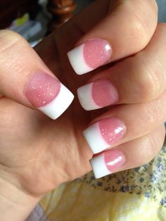 French Nails With Accent, French Nails With Accent Nail, Pink And White Solar Nails, White Solar Nails, Solar Pink And White Nails, Pink And White French Nails, Nostalgia Nails, Pink And White French, Nails Pink And White