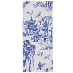 Dimensions: 16" x 26" Color: White & Blue Content: 100% Cotton Quantity: 1 Care: Machine Wash, Cold Wash Dark Colors Separately Do Not Bleach Tumble Dry, Low Keep your space clean in elegant style with the help of this Chinoiserie Floral Kitchen Towel. This soft towel features a white base and is decorated with vintage-styled Chinoiserie designs. There are trees with hanging leaves, bridges over flowing rivers, and birds flying around with their buggy buddies. Make sure this towel is close by to dry your hands and wipe away messes! Chinoiserie Design, Kitchen Dinnerware, Soft Towels, Birds Flying, Hobby Lobby, Dark Colors, Elegant Style, Kitchen Towels, Chinoiserie