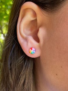 Non-Metal Earrings, Beach Balls, Plastic Post Studs For Sensitive Ears, Nickel Free Hypoallergenic Stud Earrings, Great for kids or women These earrings are handmade on a plastic post for your sensitive ears. They are very lightweight and comfortable to wear. These beautiful colorful beach ball stud earrings are made of resin. They have a flat back and they measure 5mm round. They look great on kids and adults. Best of all you don't have to worry about metal allergies because they do not contain Bubble Earrings, Beach Balls, Earrings Beach, Ball Stud Earrings, Tiny Earrings, Beach Ball, Heart Studs, Metal Earrings, Sensitive Ears