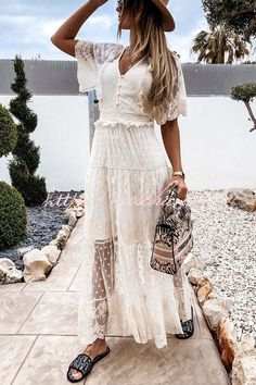 Everlasting Love Lace Maxi Dress Casual Wedding Dresses, Lace Mesh Dress, Vacation Maxi Dress, White Lace Maxi Dress, Short Sleeve Maxi Dress, Lace Summer Dresses, Lace Party Dresses, Dress Women Elegant, Short Sleeve Maxi Dresses