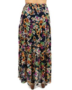 AVAILABLE IN MEDIUM AND LARGE ONLY The tiered maxi skirt that lets your style bloom all season long! The Wild Fields Maxi Skirt is in a beautiful floral print for fall that’s perfect for adding a pop of color to your wardrobe as the seasons change. Flowy, elegant, and ultra versatile, this is one statement making floral maxi skirt you’ll reach for again and again! I personally recommend to size down. I’m generally a medium but the skirt had way too much waist room. Also, I am 5’4” and with no sh Floral Print Relaxed Maxi Skirt For Vacation, Spring Floral Print Maxi Skirt, Floral Print Long Maxi Skirt For Spring, Flowy Maxi Skirt With Floral Print For Vacation, Flowy Floral Print Maxi Skirt For Vacation, Spring Tiered Maxi Dress With Gathered Skirt, Casual Floral Print Tiered Maxi Skirt, Spring Floral Print Tiered Maxi Skirt, Fall Floral Print Flowy Maxi Skirt