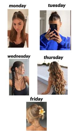 Cute Day 2 Hairstyles, Hairstyles Of The Week For School, Comfy School Hairstyles, 7 Days Of Hairstyles, Week Of Hairstyles For School, Winter Hair Styles Medium, Tuesday Hairstyles For School, Hairstyles For Monday, Photoday Hairstyles School