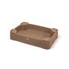 a brown plastic tray with two handles