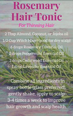 Hair Growth Tonic, Rosemary Hair, Dunner Wordend Haar, Improve Hair Growth, Cooking Dishes, Cedarwood Essential Oil, Promote Hair Growth, Homemade Hair Products, Essential Oils For Hair