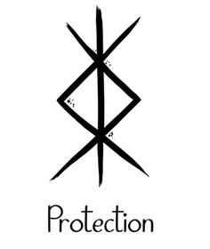 the logo for protection with two crossed swords on top of each other, in black and white