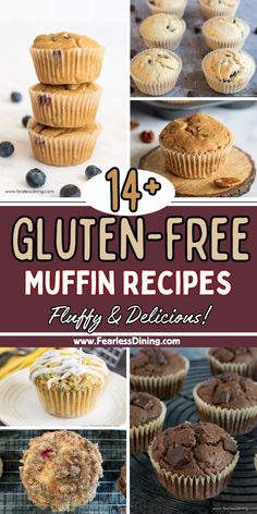 gluten - free muffins with chocolate chips and blueberries