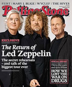 the front cover of rolling stone magazine featuring led zeppelin and their band members