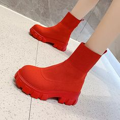 FREE SHIPPING Women Boots Slip On Knitted Sock Models OUT0924 Thick Acrylic Casual Socks, Casual Stretch Knee-high Boots, Casual Ribbed Round Toe Socks, Casual Acrylic Socks For Fall, Casual Knitted Socks For Fall, Acrylic Casual Socks For Fall, Casual Stretch Acrylic Socks, Casual Solid Knitted Socks, Casual Stretch Boots For Fall