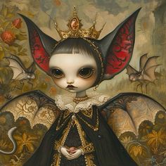 Artificial Art, Vampire Bats, Vampire Illustration, Kiss Art, Big Eyes Art, Gothic Fantasy Art, Skate Art, Vampire Bat, Black Cat Art