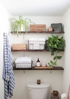 the bathroom is clean and ready to be used as a storage area for towels, toiletries and other items