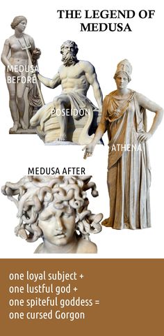 the legend of medusa is shown in this graphic above it's caption