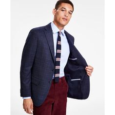 Put a sophisticated spin on your well-dressed look with the contemporary tailoring and polished pattern of this sport coat from Tommy Hilfiger..Modern fit features an athletic fit through the shoulders, chest and waist with higher armholes and trimmer sleeves.Jacket sizing is indicated by a number and a letter; Number refers to chest size, Letter refers to length of Jacket based upon height: S=5'7' and under; R=5'8'-5'11'; L=6' and up.Notched lapel.Two-button closure; four-button cuffs.Two front Classic Tommy Hilfiger Outerwear For Business, Classic Tommy Hilfiger Business Outerwear, Business Outerwear With Notch Lapel By Tommy Hilfiger, Tommy Hilfiger Notch Lapel Business Casual Outerwear, Tommy Hilfiger Notch Lapel Outerwear For Business Casual, Tommy Hilfiger Business Outerwear With Notch Lapel, Formal Fitted Tommy Hilfiger Outerwear, Tommy Hilfiger Fitted Formal Outerwear, Fitted Tommy Hilfiger Outerwear For Formal Occasions