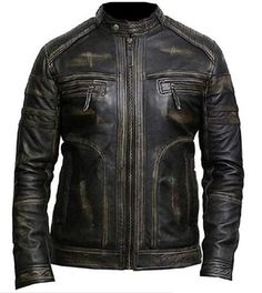 +BIKER+JACKET,    Jacket+Description  Exact+Material:+High+Quality+Cowhide+Leather  Armour:+Back,+Shoulder,+Elbow,+Hip,+Knee  Features:+Optional+Speed+hump,+Knee+Sliders,+Embossed+Design,+CE+Approved+Armour,+Removable+Armour,+Water+Resistant  Fastening:+Zip  Gender:+Men's,+Women's  Main+Colour:+s... Leather Armour, Stylish Leather Jacket, Steampunk Leather, Celebrities Fashion, Leather Store, Leather Armor, Leather Jacket Style, Leather Art, Rocker Chic