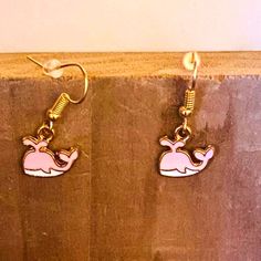 Hypoallergenic Handmade Earrings Casual White Drop Earrings, Casual Nickel-free White Earrings, Casual White Nickel-free Earrings, Nickel-free Pink Earrings For Everyday, Casual Pink Jewelry With Ear Wire, Casual Gold Drop Earrings, Casual Nickel-free Gold Earrings, Whale Earrings, Pearl Drop Earrings Gold