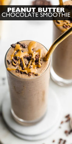 peanut butter chocolate smoothie Peanut Butter Chocolate Smoothie, Healthy Chocolate Peanut Butter, High Protein Peanut Butter, Smoothie Recipes With Yogurt, Chocolate Peanut Butter Smoothie, Protein Smoothie Recipes, Peanut Butter Smoothie, Creamy Smoothies, Chocolate Smoothie