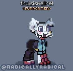 an image of a pixel art character with the words,'this is not supposed to be