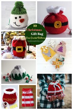 crochet christmas gift bag free patterns