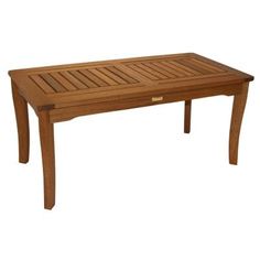 a wooden table with slatted top and legs on an isolated white background for use as a coffee table