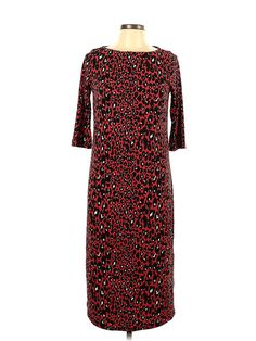 Next Casual Dress Size: 10 Red Dresses - used. 100% POLYESTER, Boatneck, Print, Midi/Calf Length, 3/4 Sleeve | Next Casual Dress: Red Print Dresses - Used - Size 10 Red Midi Dress With 3/4 Sleeves, Red 3/4 Sleeve Midi Dress For Fall, Red Midi Dress With 3/4 Sleeves For Fall, Red Half Sleeve Dress For Fall, Red 3/4 Sleeve Dress For Fall, Red Casual Dress, Red Dresses, Print Dresses, Dress Red