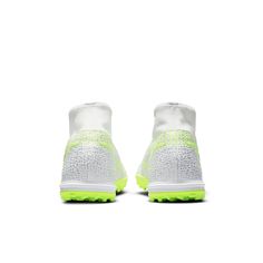 the nike vapor flyknit racer is white and neon green