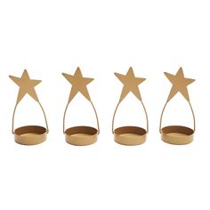 three gold stars are placed on top of each other