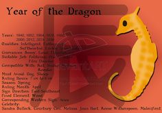 the year of the dragon is written in chinese and english with an image of a sea horse