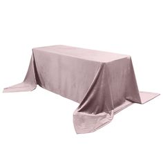 a table covered with a silver cloth