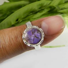 Round Purple Turquoise Ring - Adjustable Ring- Sterling Silver Ring - Silver Rings - Handmade Ring -Anniversary Gift -Mom Gift -Made for Her 》D E T A I L S《 ✦Gemstone : Mohave Copper Purple Turquoise ✦Metal : 925 Sterling Silver ✦Gemstone Size : 8 MM Approx ✦Weight : 3.21 Gram Approx ✦Adjustable ❣❣ Handmade Item ❣❣ **This ring is made to order** 》G EM S T O N E D E T A I L《 **Gemstone structure may vary from the image as two gemstones do not have the same structure** If you want to see the pictu Nature-inspired Gemstone Ring As A Gift, Artisan Ring With Bezel Setting, Unique Handmade Stackable Rings As Gift, Unique Handmade Stackable Rings For Gift, Nickel-free Turquoise Ring As Gift, Nickel-free Turquoise Ring For Gift, Adjustable Round Turquoise Ring For Anniversary, Handmade Turquoise Wedding Ring, Handmade Adjustable Turquoise Ring For Anniversary