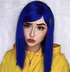 Coraline Inspired Makeup, Coraline Makeup Halloween, Coraline Makeup Looks, Coraline Halloween Makeup, Creepy Coraline