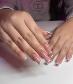 Long Square Acrylic Nails, Acrylic Nails Coffin Short, Pink Acrylic Nails, Square Acrylic Nails, Fire Nails, Chic Nails, Dope Nails, French Tip Nails, Short Acrylic Nails